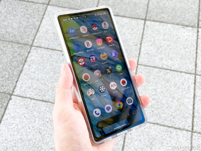 google pixel 7a 液晶モニター(日陰向け) | モバイル比較レビュー.jp 画面の明るさ(晴天時の日陰)