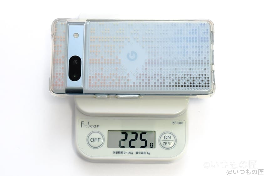 Google Pixel 7a 重さ(ケースあり)