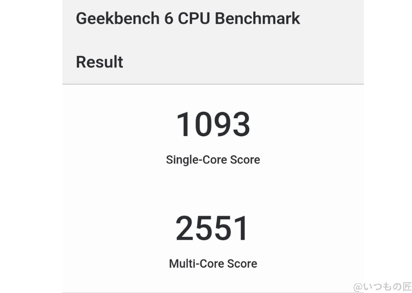 OPPO Reno11 A ベンチマーク Antutu OPPO Reno11 AのGeekbench 6 CPUBenchmark 計測結果は、Single-Core 1093、Multi-Core 2551