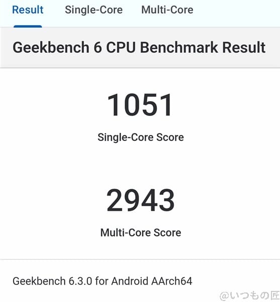 Libero Flip ベンチマーク Antutu Geekbench 6 CPUBenchmark 計測結果
