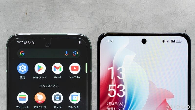 pixel8a-reno11a-4 | モバイル比較レビュー.jp Google Pixel 8a OPPO Reno11 A 違い 比較
ディスプレイを比較