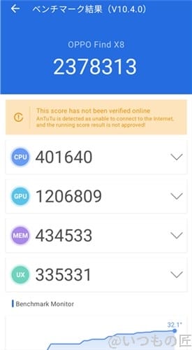 OPPO Find X8 ベンチマーク Antutu AnTuTu Benchmark V10 計測結果