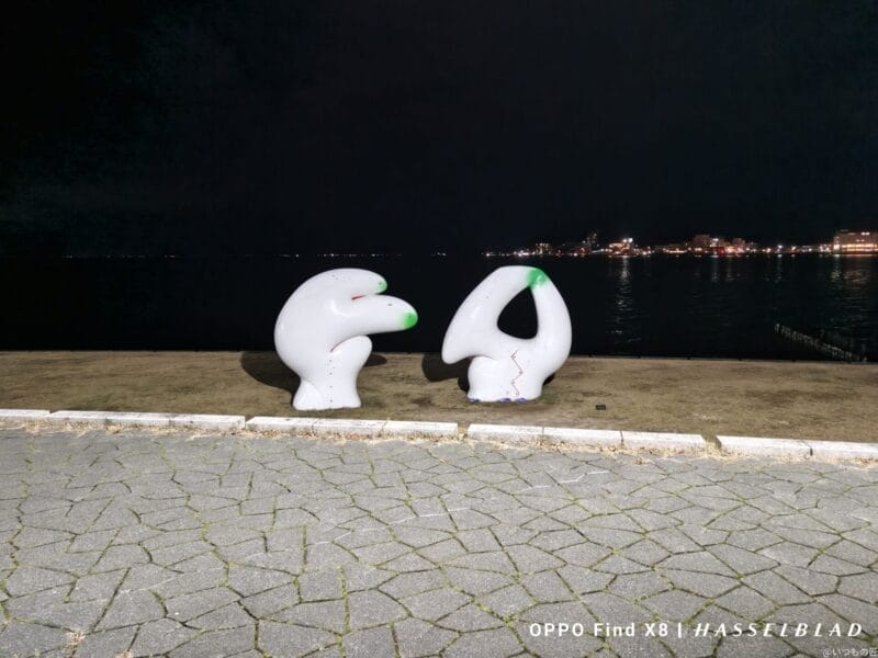 AQUOS R9 pro カメラ AQUOS R9 proでズーム撮影した夜間写真