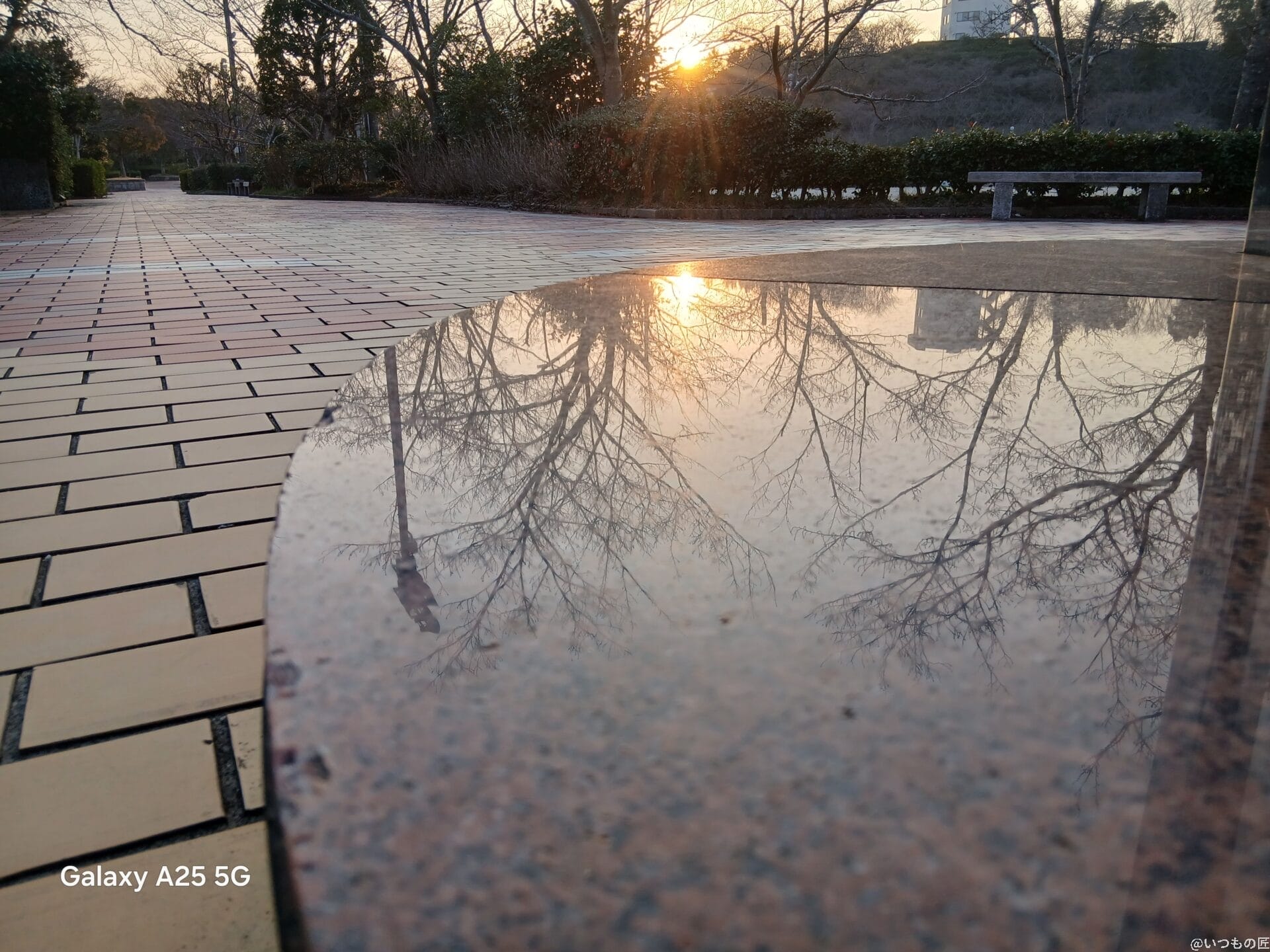 低いアングルから街中を撮影した写真 | モバイル比較レビュー.jp Galaxy A25 5G カメラ 低いアングルから街中を撮影した写真
