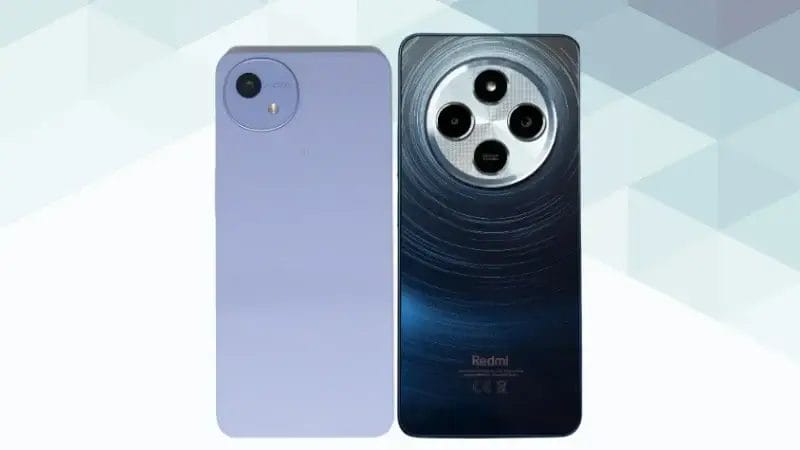 aquos wish5とxiaomi redmi 14cの比較 背面デザイン イメージ画像 | モバイル比較レビュー.jp AQUOS wish5とXiaomi Redmi 14Cの比較 背面デザイン