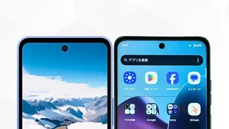 aquos wish5とmoto g66 5gの比較 正面デザイン イメージ画像 | モバイル比較レビュー.jp AQUOS wish5とmoto g66 5Gの比較 正面デザイン