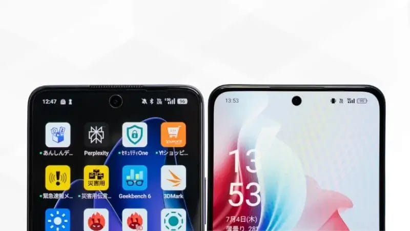 OPPO Reno13 AとOPPO Reno11 Aの比較 正面デザイン