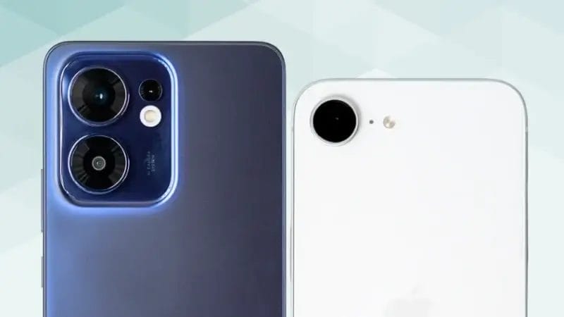 OPPO Reno13 AとiPhone16eの比較 カメラデザイン