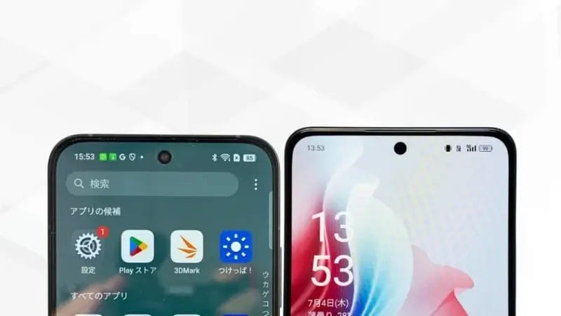 OPPO Reno14 5GとOPPO Reno11 Aの比較 正面デザイン