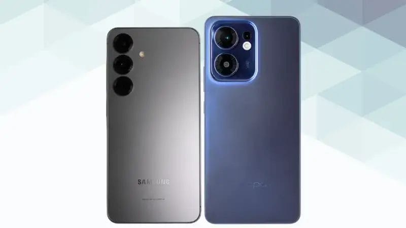 galaxy s25とoppo reno13 aの比較 背面デザイン イメージ画像 | モバイル比較レビュー.jp Galaxy S25とOPPO Reno13 Aの比較 背面デザイン イメージ画像