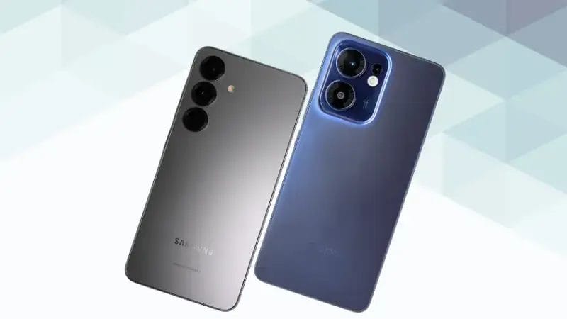 galaxy s25とoppo reno13 aの比較 背面デザイン イメージ画像 | モバイル比較レビュー.jp Galaxy S25とOPPO Reno13 Aの比較 背面デザイン