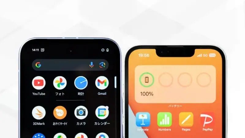 Google Pixel 9aとiPhone16eの比較 ディスプレイデザイン