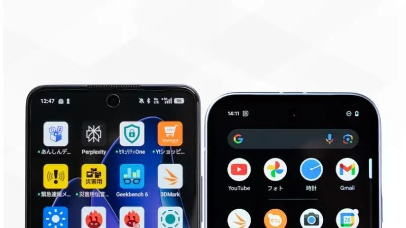 OPPO Reno13 AとGoogle Pixel 9aの比較 正面デザイン