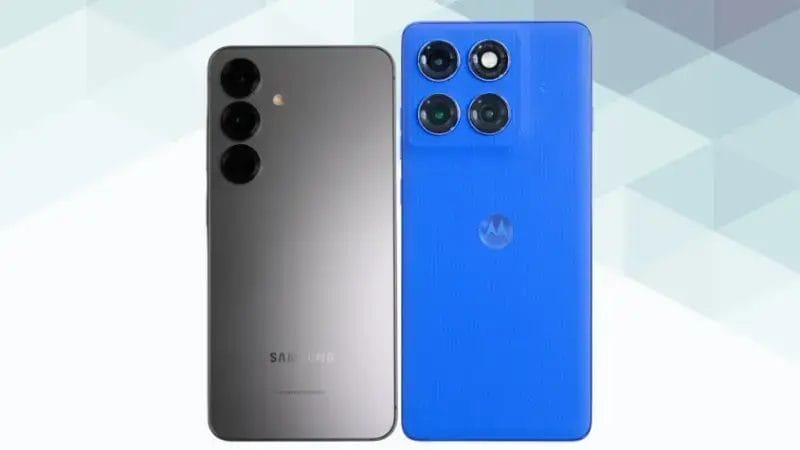 Galaxy S25とmotorola edge 60 proの比較 背面デザイン 