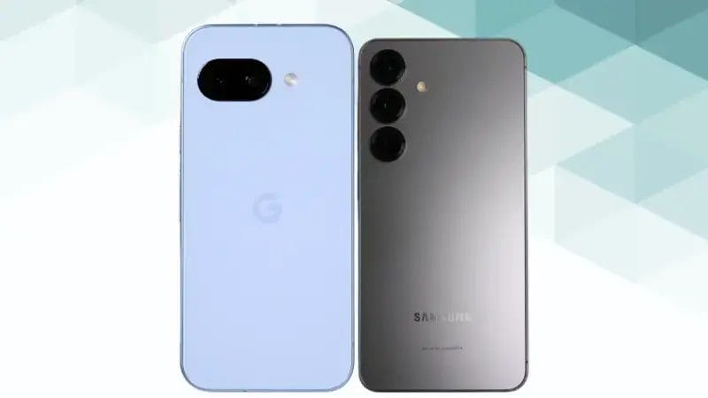 Google Pixel 9aとGalaxy S25の比較 背面デザイン